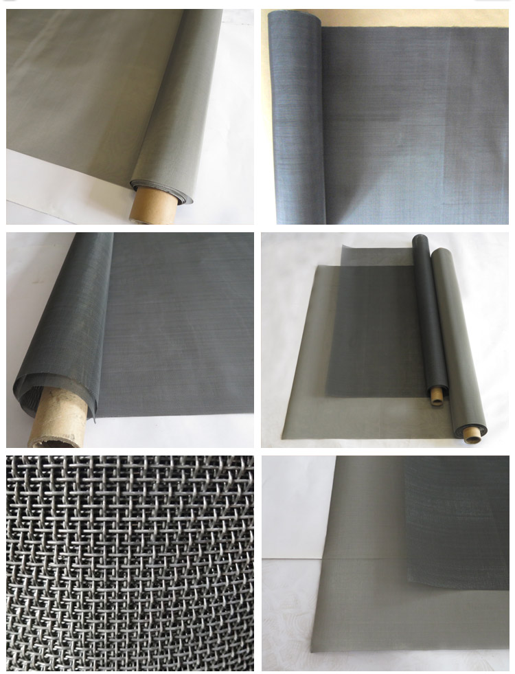 Black and White Titanium Woven Wire Mesh / Titanium Wire Cloth / 100 Mesh Pure Titanium Mesh