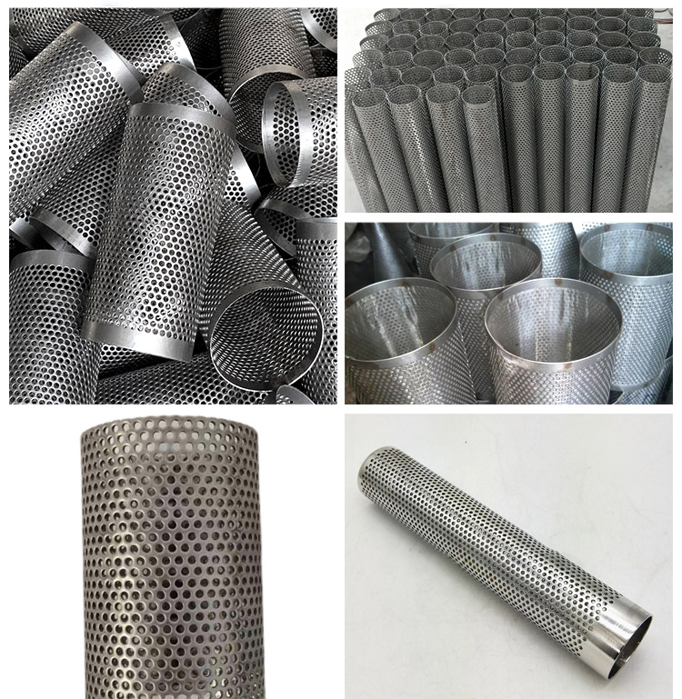 20 mm Diameter Ss 304 Titanium Perforated Wire Mesh Metal Cylinder Filter Tube