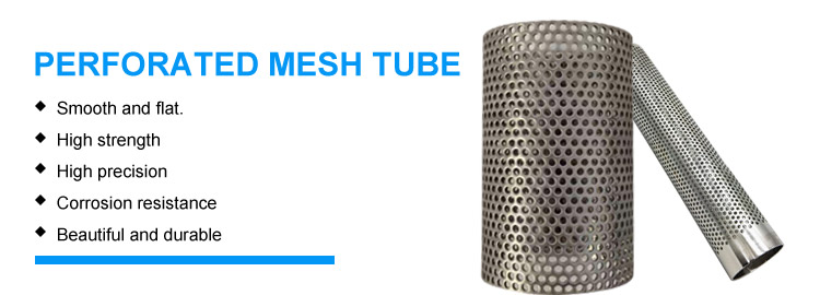 20 mm Diameter Ss 304 Titanium Perforated Wire Mesh Metal Cylinder Filter Tube