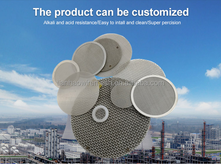 10 20 50 100 Micron Stainless Steel 20 40 50 60 80 180 Mesh Round Screen Filter Mesh Disc