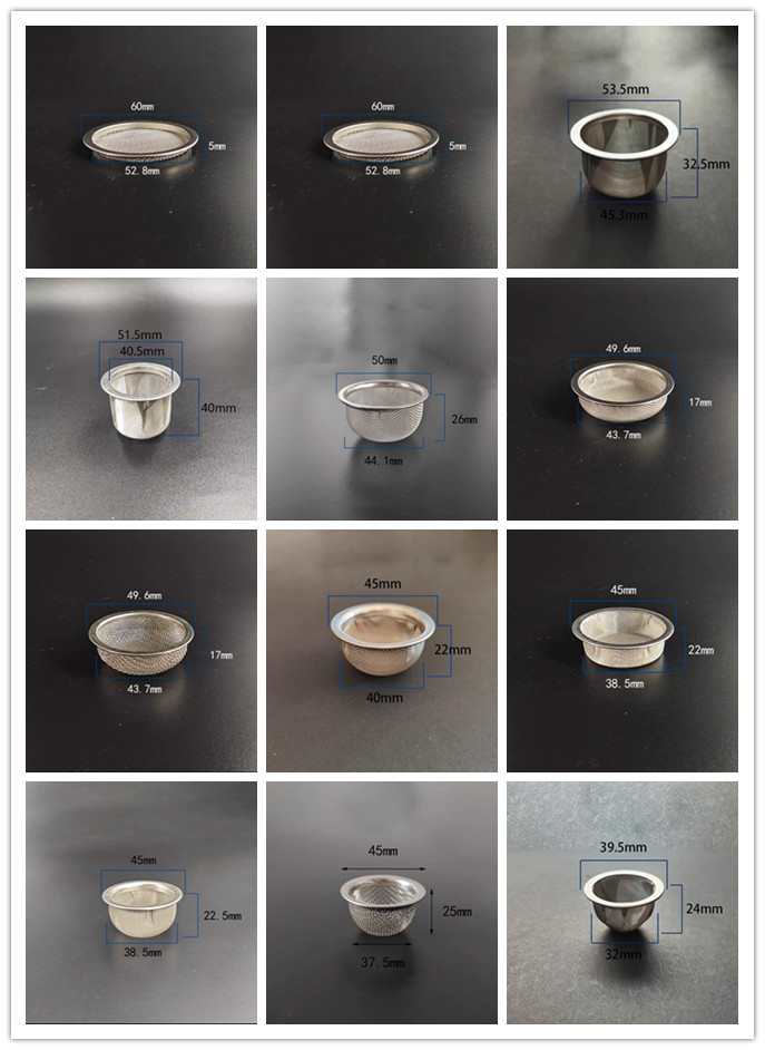 30 40 50 60 80 100 120 Mesh Stainless Steel Wire Mesh Bowl Filter Cap / Bowl Metal Filter Screen
