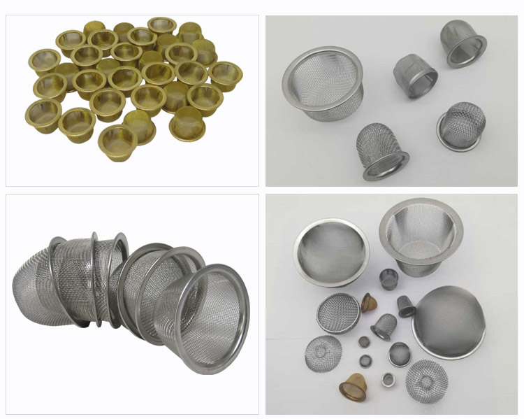 30 40 50 60 80 100 120 Mesh Stainless Steel Wire Mesh Bowl Filter Cap / Bowl Metal Filter Screen