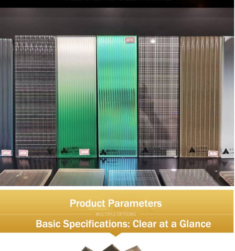 Wholesale 5-12mm Wired Glass with Custom Designs and Samples Provided, Striped Silk Art Glass for Partitions and Feature Walls.