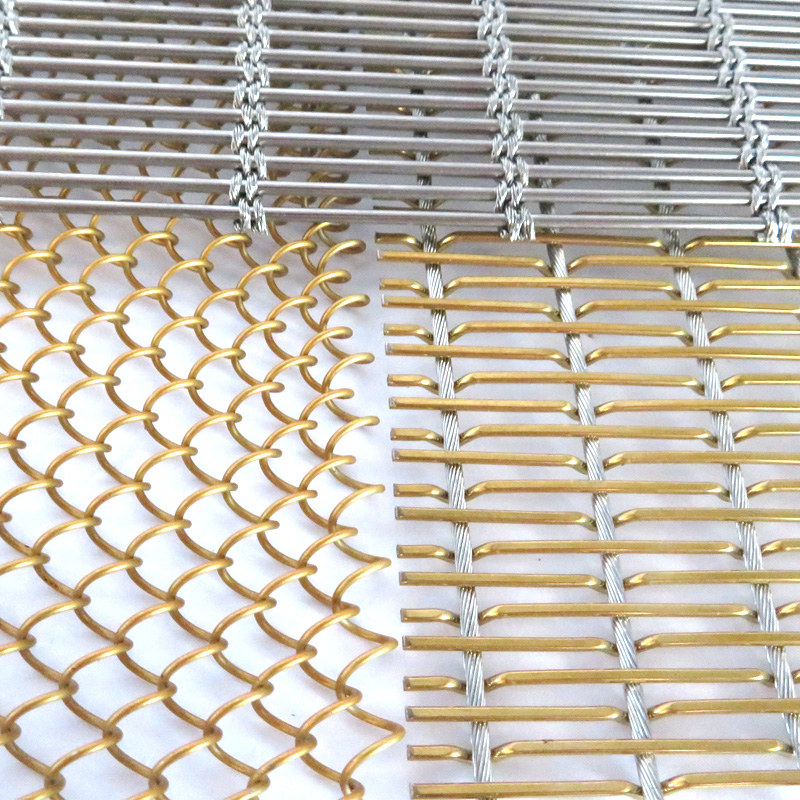 Stainless Steel Mesh Architectural Woven Wire Mesh for Cabinets Decorative Mesh