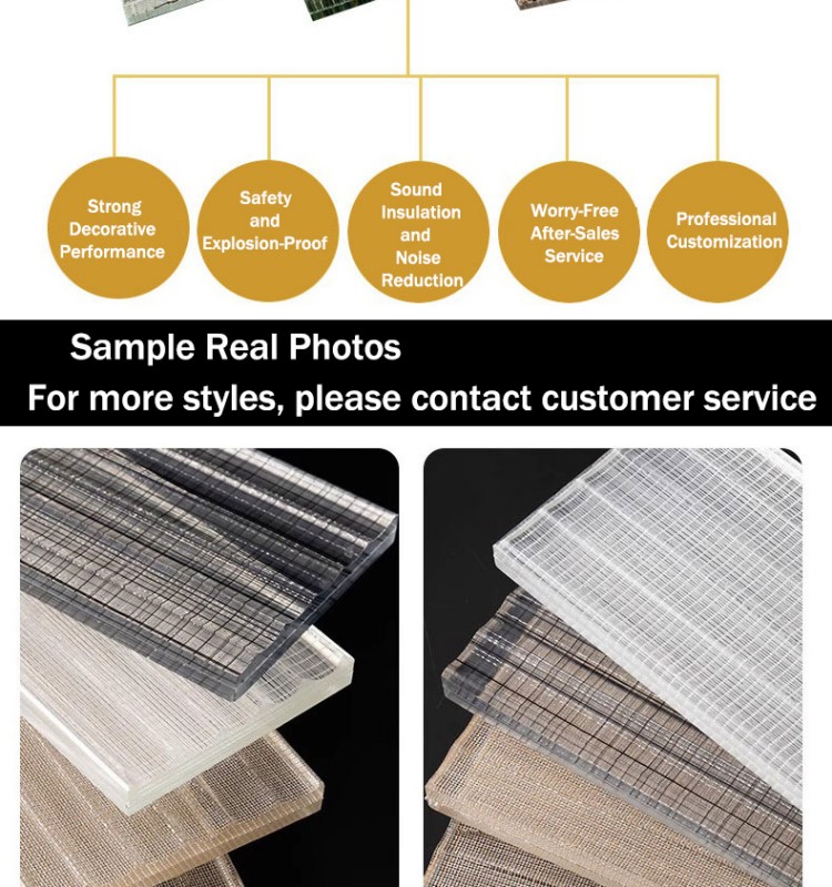 Wholesale 5-12mm Wired Glass with Custom Designs and Samples Provided, Striped Silk Art Glass for Partitions and Feature Walls.