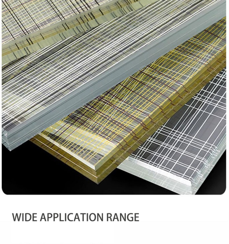 Wholesale 5-12mm Wired Glass with Custom Designs and Samples Provided, Striped Silk Art Glass for Partitions and Feature Walls.