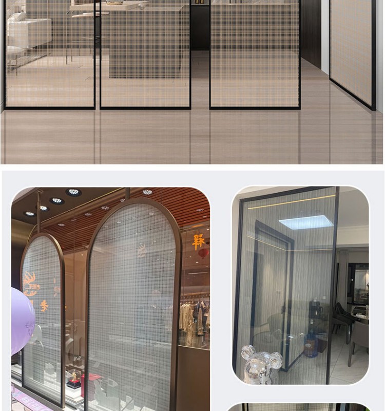 Wholesale 5-12mm Wired Glass with Custom Designs and Samples Provided, Striped Silk Art Glass for Partitions and Feature Walls.